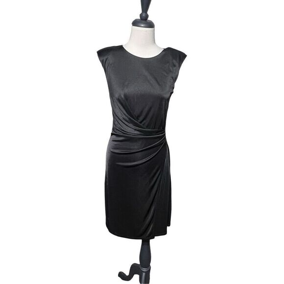 Express NWT Sleeveless Silky Sheath Dress Little Black Dress Size Small - Picture 1 of 4